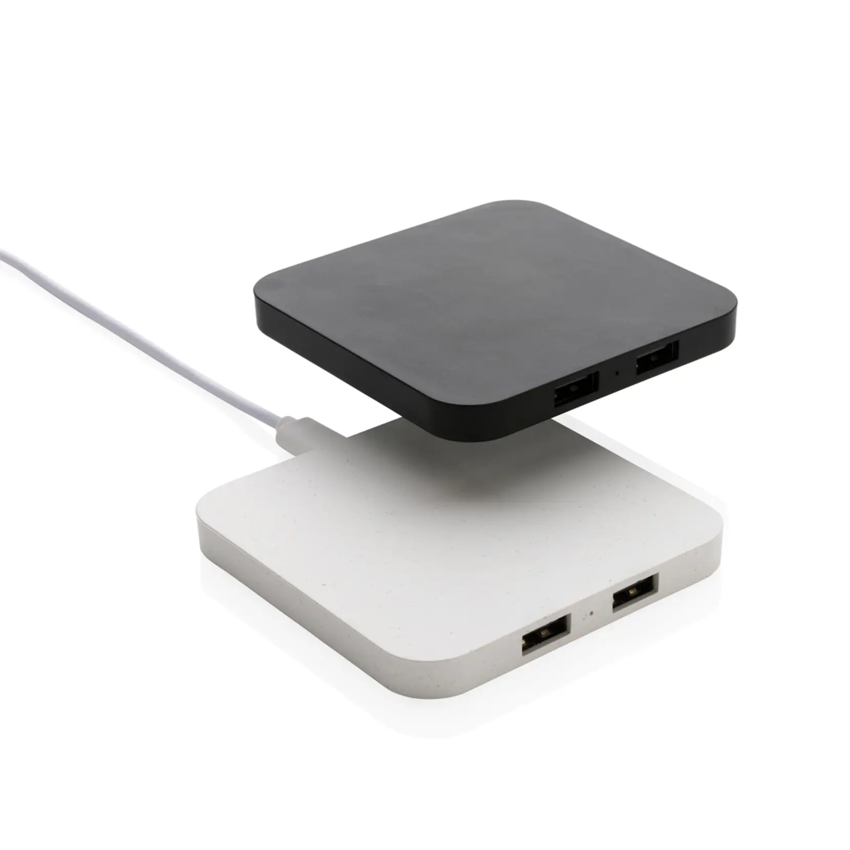 Bild på 10W trådlösa laddare m. USB portar RCS återvunnen plast
