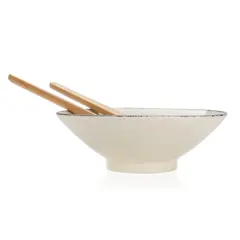 Bild på Ukiyo salladsskål med bestick i bambu