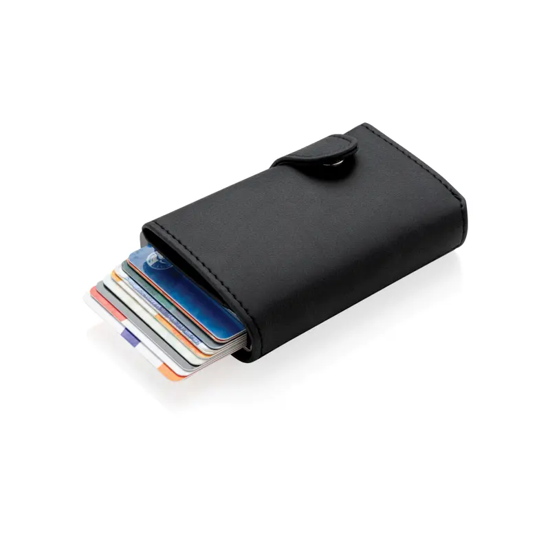 Standard aluminium RFID korthållare med PU plånbok
