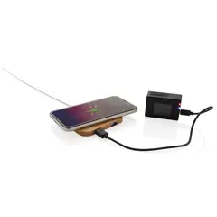 Bild på 5W trådlös laddare i bambu med USB