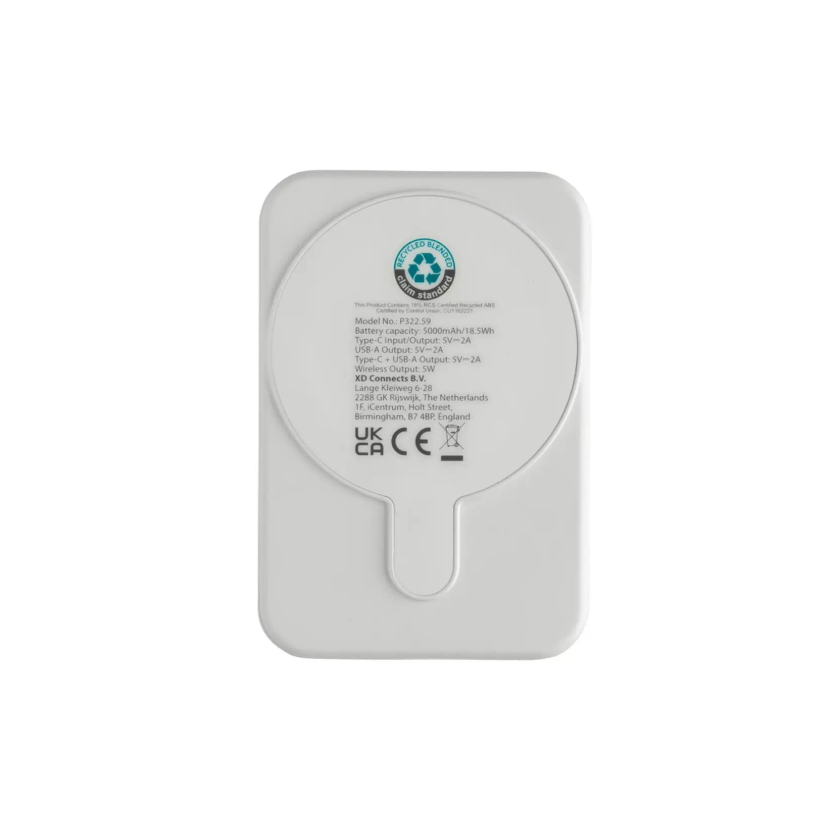 Bild på Stellar RCS återvunnen plast 5000 mah 5W magnetisk powerbank