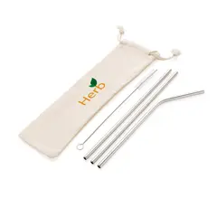 Bild på 3-pack återanvändningsbara sugrör i stainless steel
