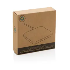 Bild på 10W trådlösa laddare m. USB portar RCS återvunnen plast