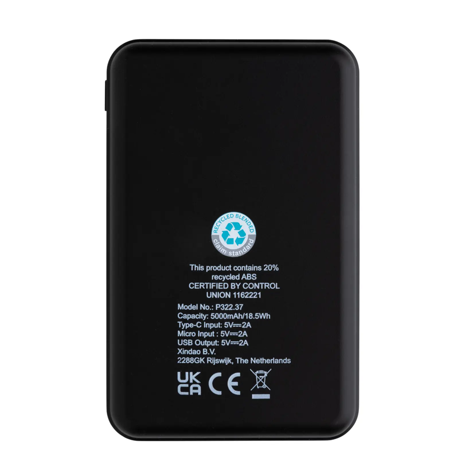 Bild på 5.000 mAh powerbank i RCS återvunnen plast