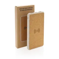 Bild på Kork och vete 8.000 mAh powerbank med 5W trådlös laddning