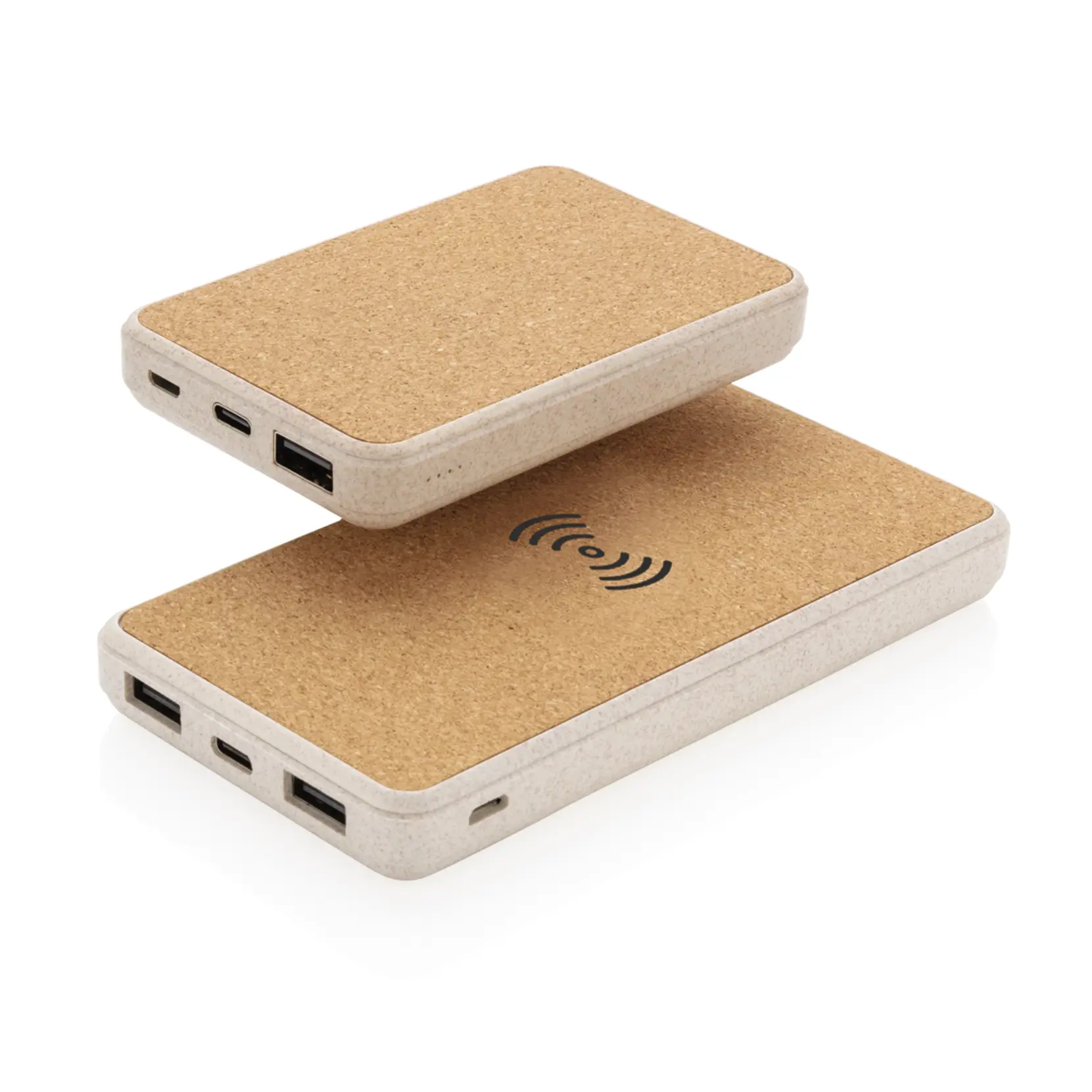 Bild på Kork och vete 8.000 mAh powerbank med 5W trådlös laddning