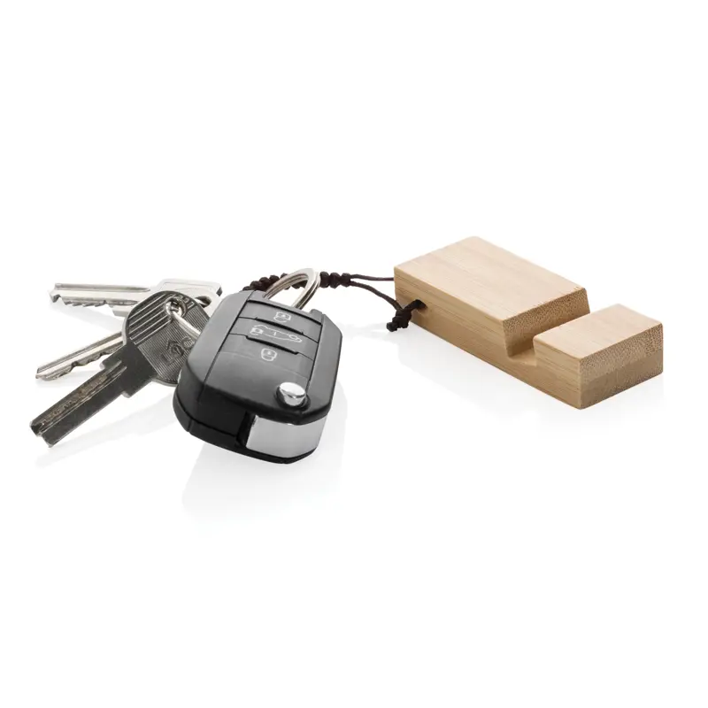 Standkey bambu nyckelring telefonstativ