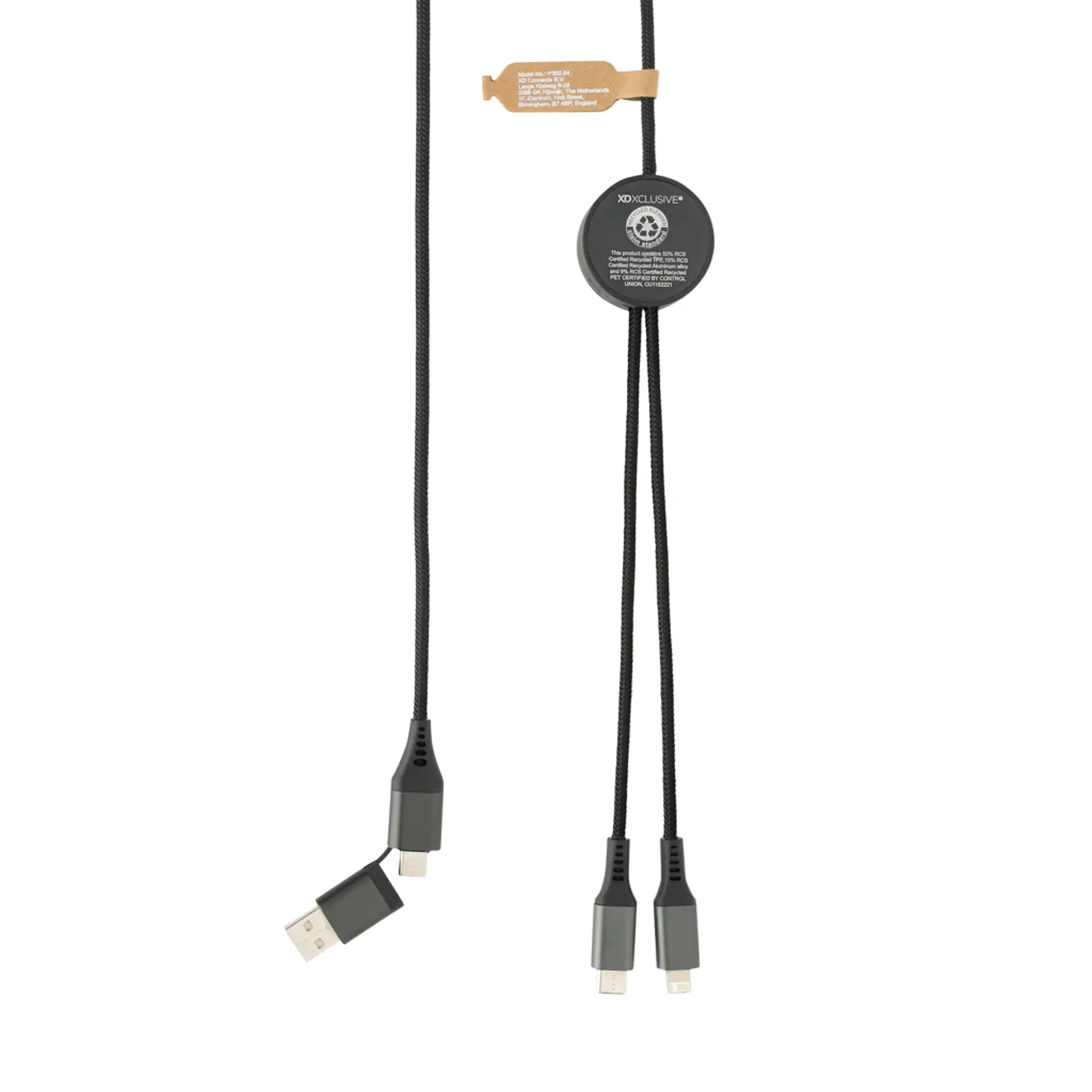 Bild på Terra RCS återvunnen PET 3 meter 4-i-1-kabel