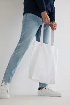 Bild på Impact AWARE™ shoppingkasse m. bälg återvunnen bomull 145gr