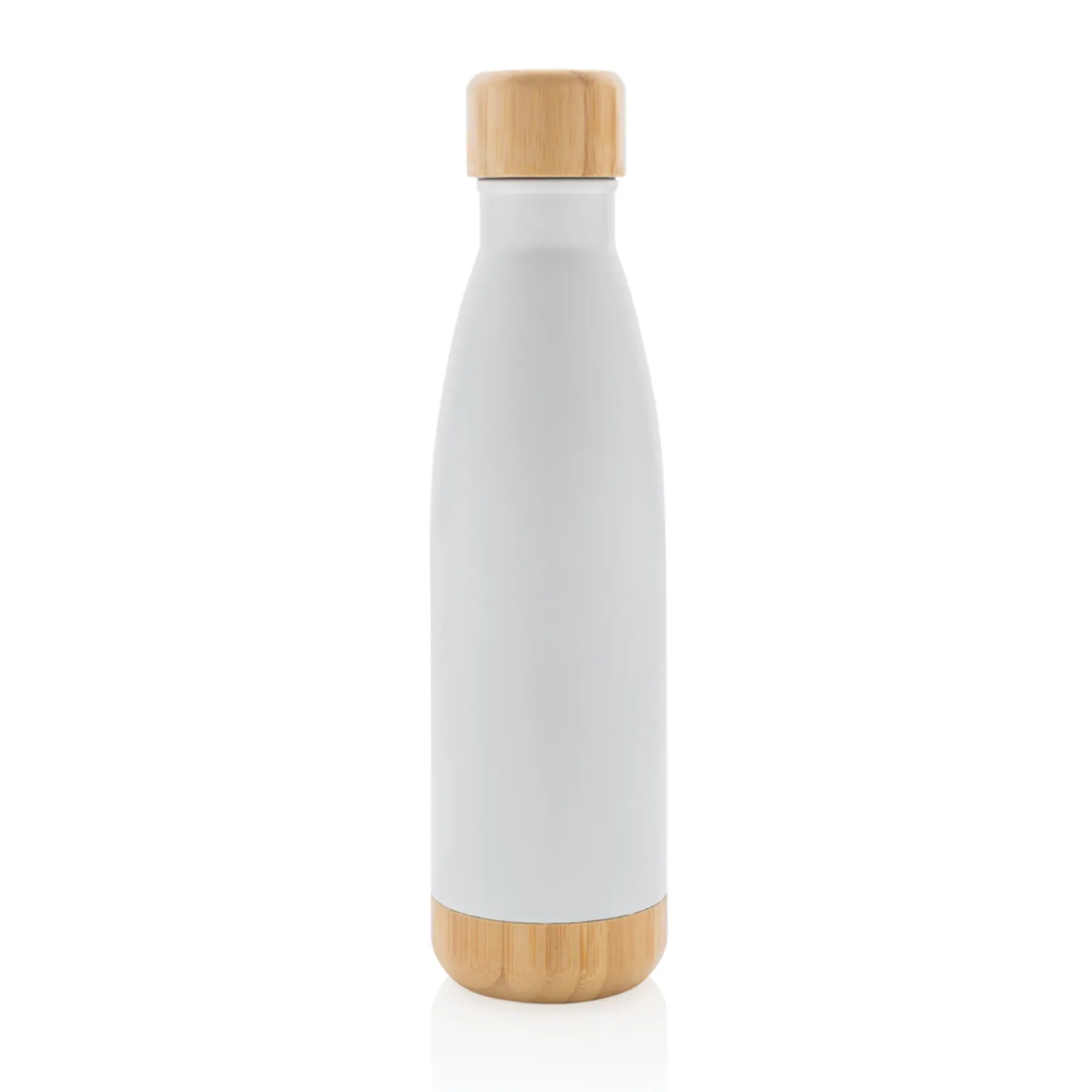 Bild på Vakuum stainless steel flaska med kork och botten i bambu