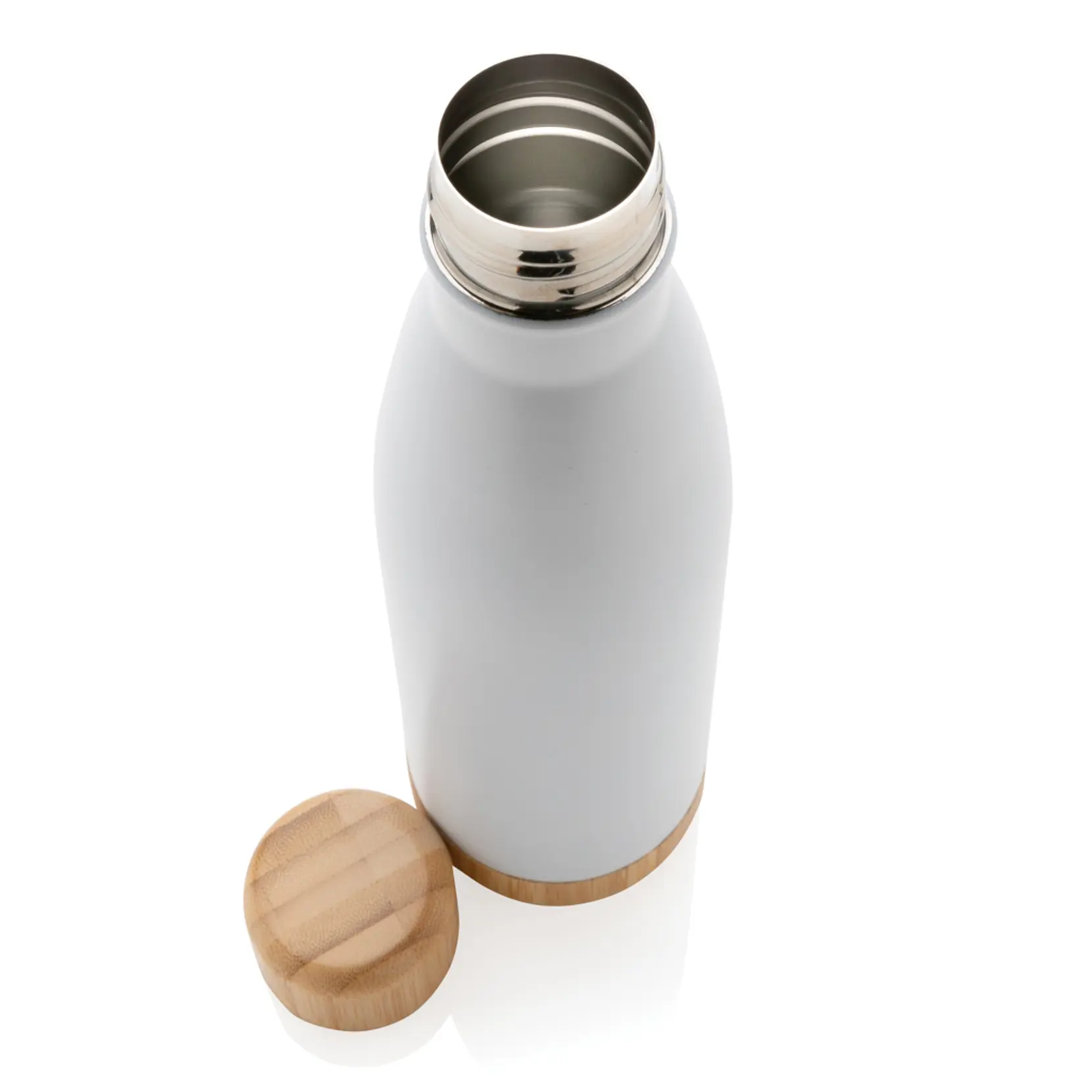 Bild på Vakuum stainless steel flaska med kork och botten i bambu