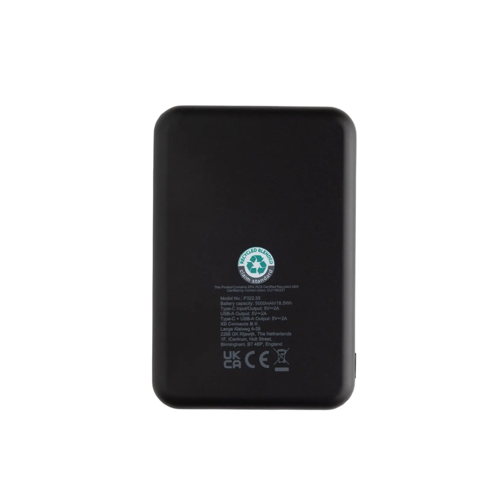 Bild på Boostcore RCS powerbank i återvunnen plast 5.000mAh med USB