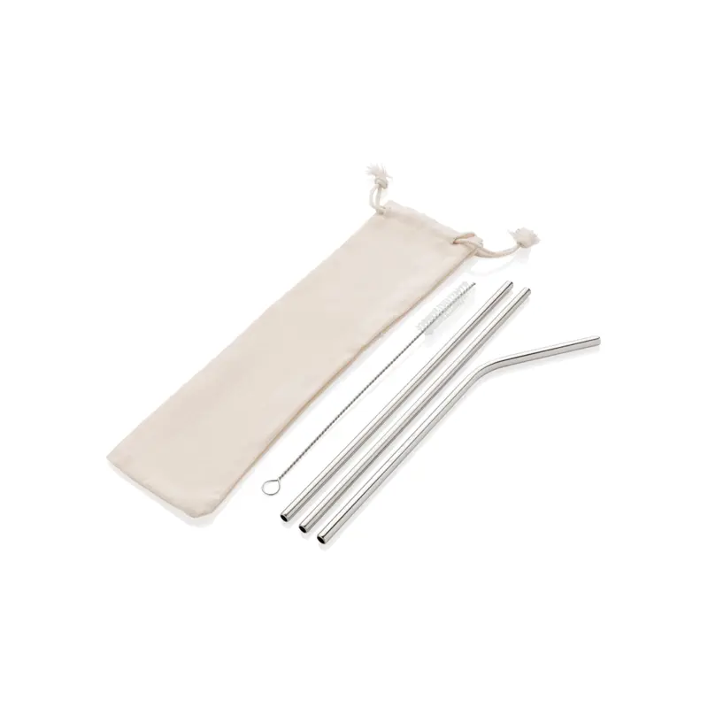 3-pack återanvändningsbara sugrör i stainless steel