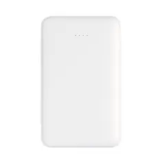 Bild på 5.000 mAh powerbank i fickformat med integrerade kablar