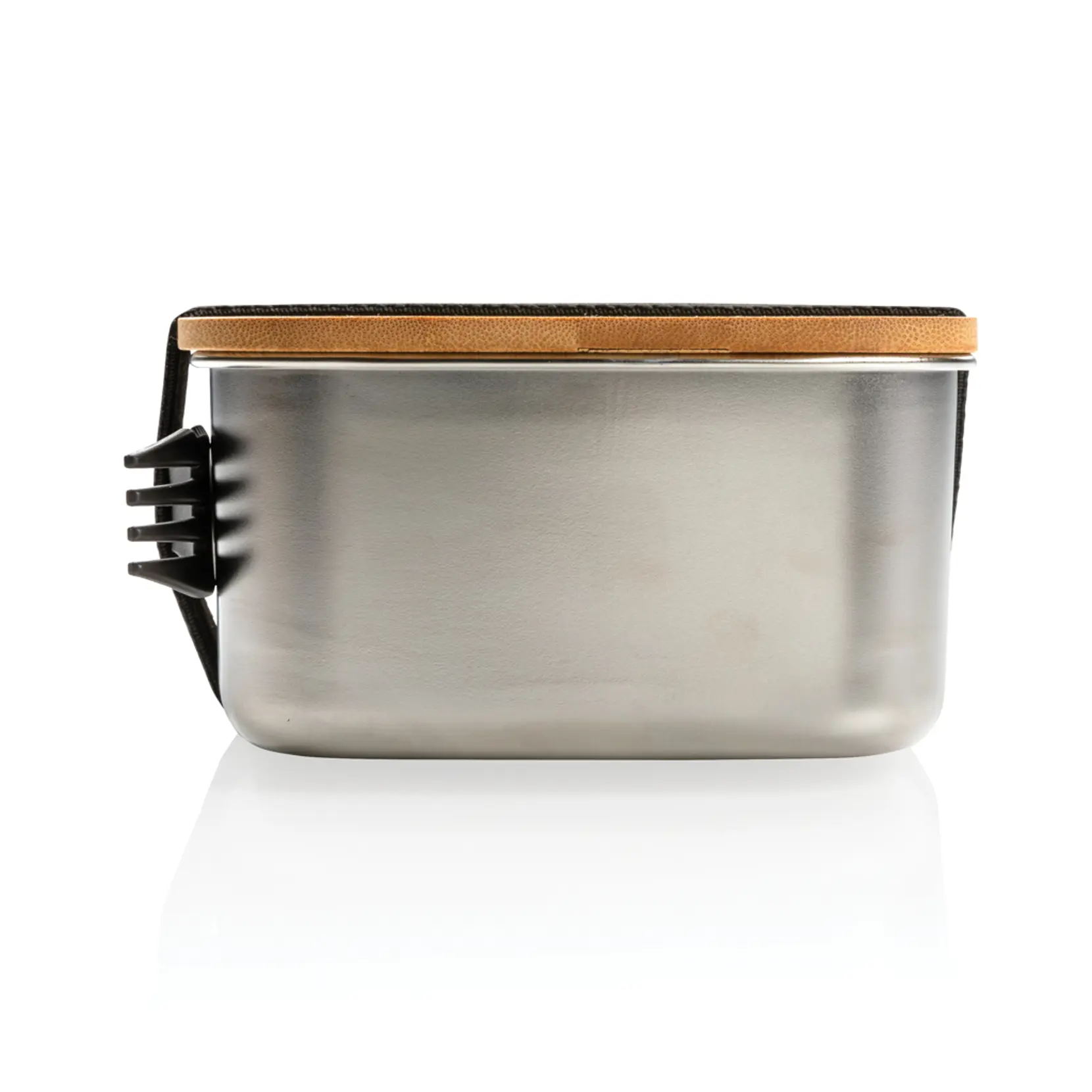 Bild på Stainless steel lunchlåda med bambulock och spork