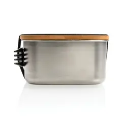 Bild på Stainless steel lunchlåda med bambulock och spork