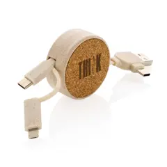 Bild på Kork och vete 6-i-1 utdragbar kabel