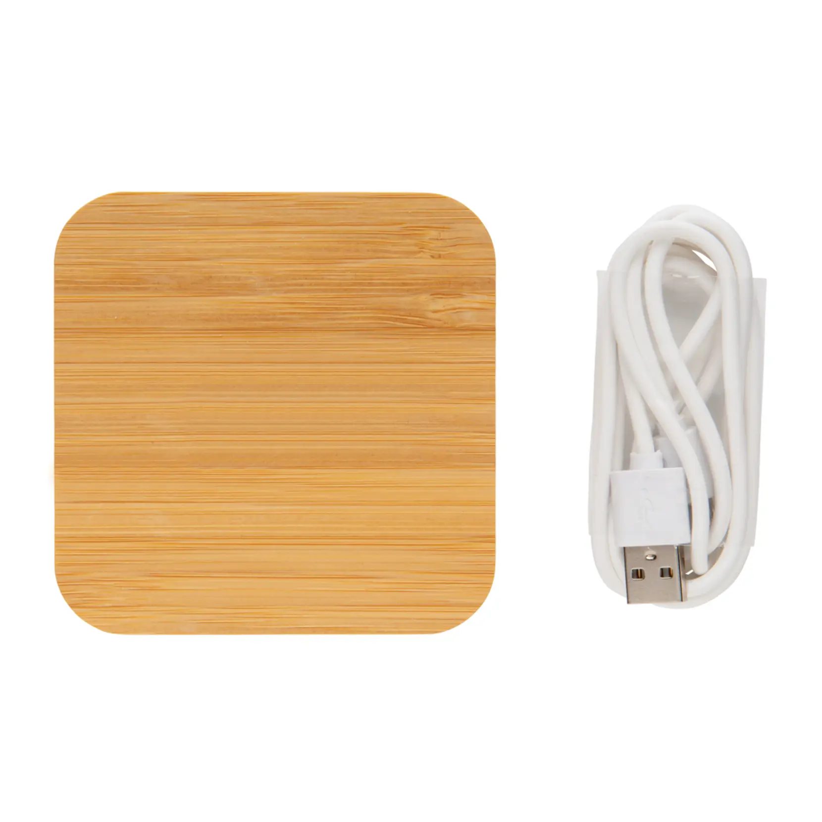 Bild på 5W trådlös laddare i bambu med USB