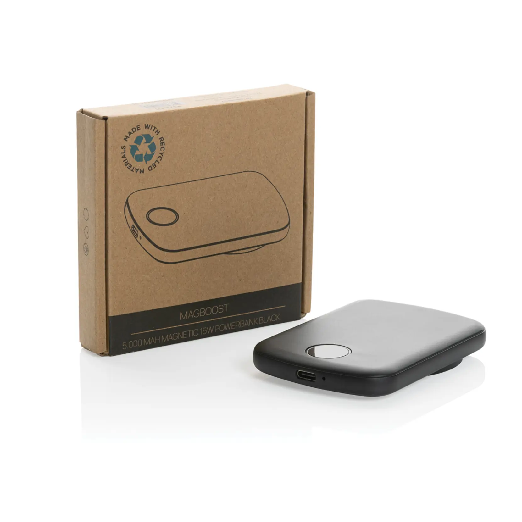 Bild på MagBoost 5.000mAh magnetisk powerbank, RCS återvunnen plast