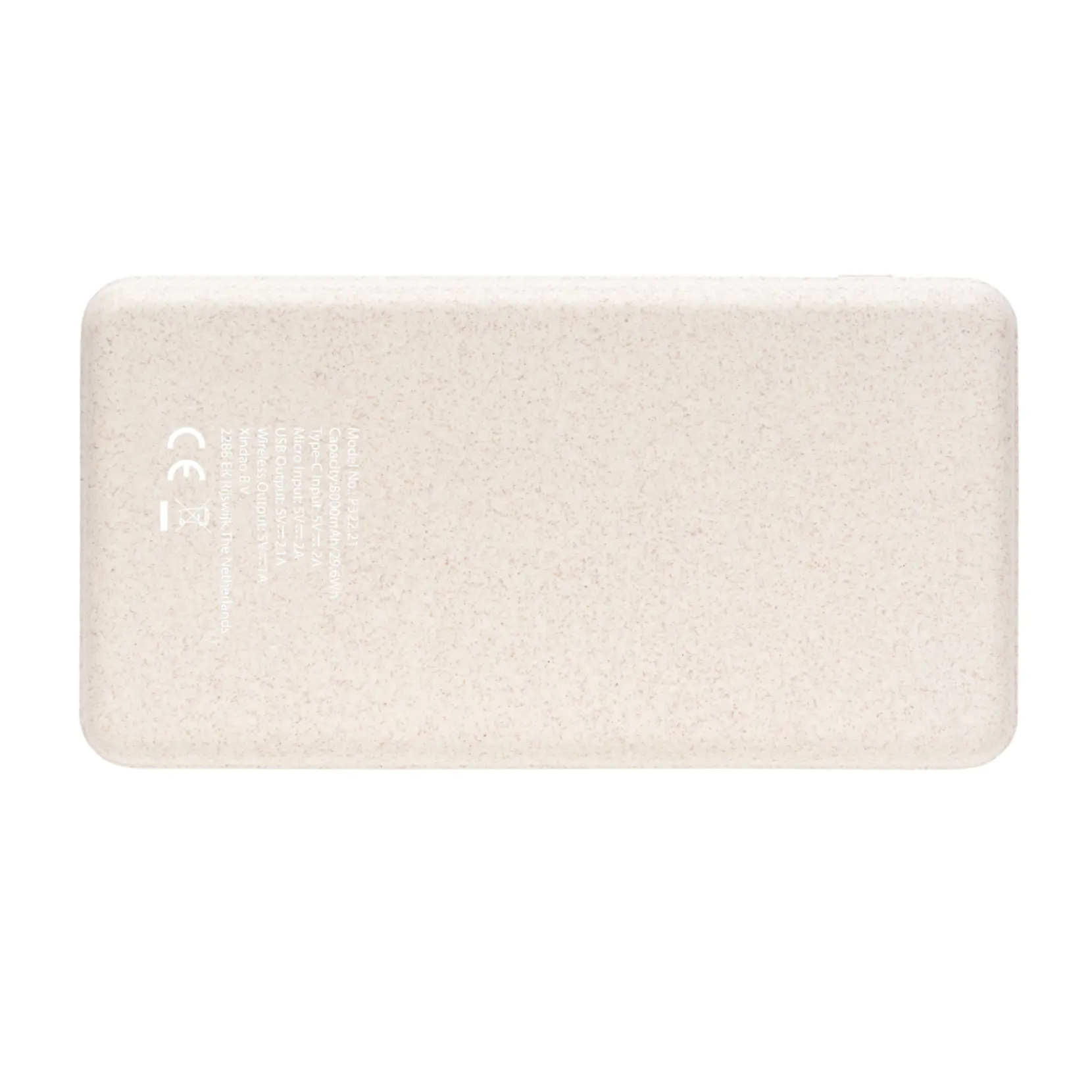 Bild på Kork och vete 8.000 mAh powerbank med 5W trådlös laddning