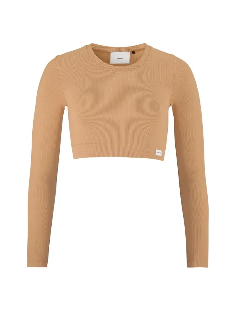 Collective Rib Cropped LS Top W