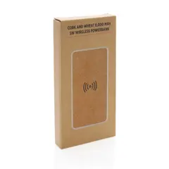 Bild på Kork och vete 8.000 mAh powerbank med 5W trådlös laddning