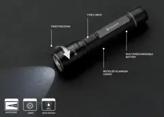 Bild på Gear X USB-återuppladdningsbar ficklampa RCS aluminium