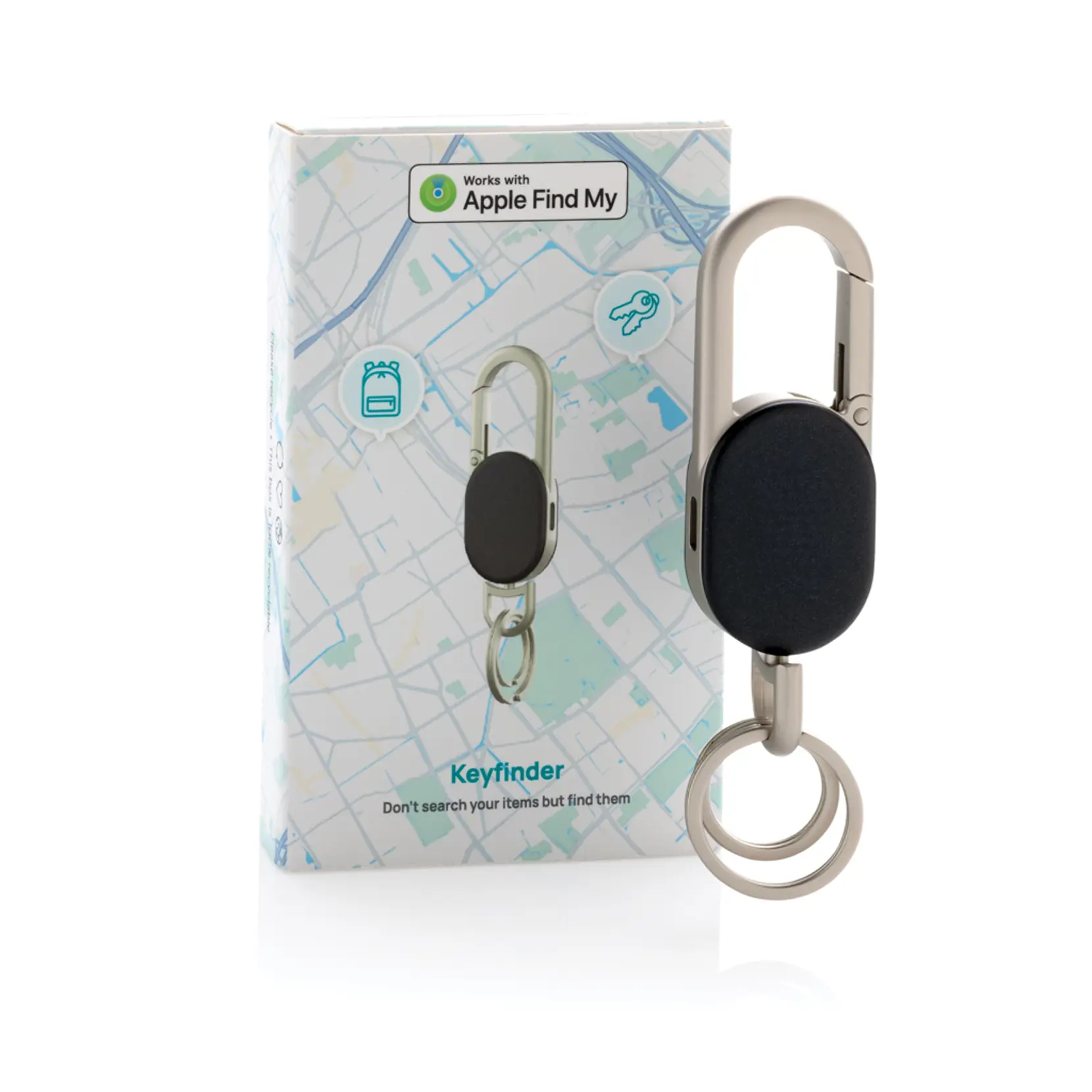 Bild på Keyfinder-nyckelring , kan spåras världen runt och med USB C