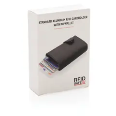 Bild på Standard aluminium RFID korthållare med PU plånbok