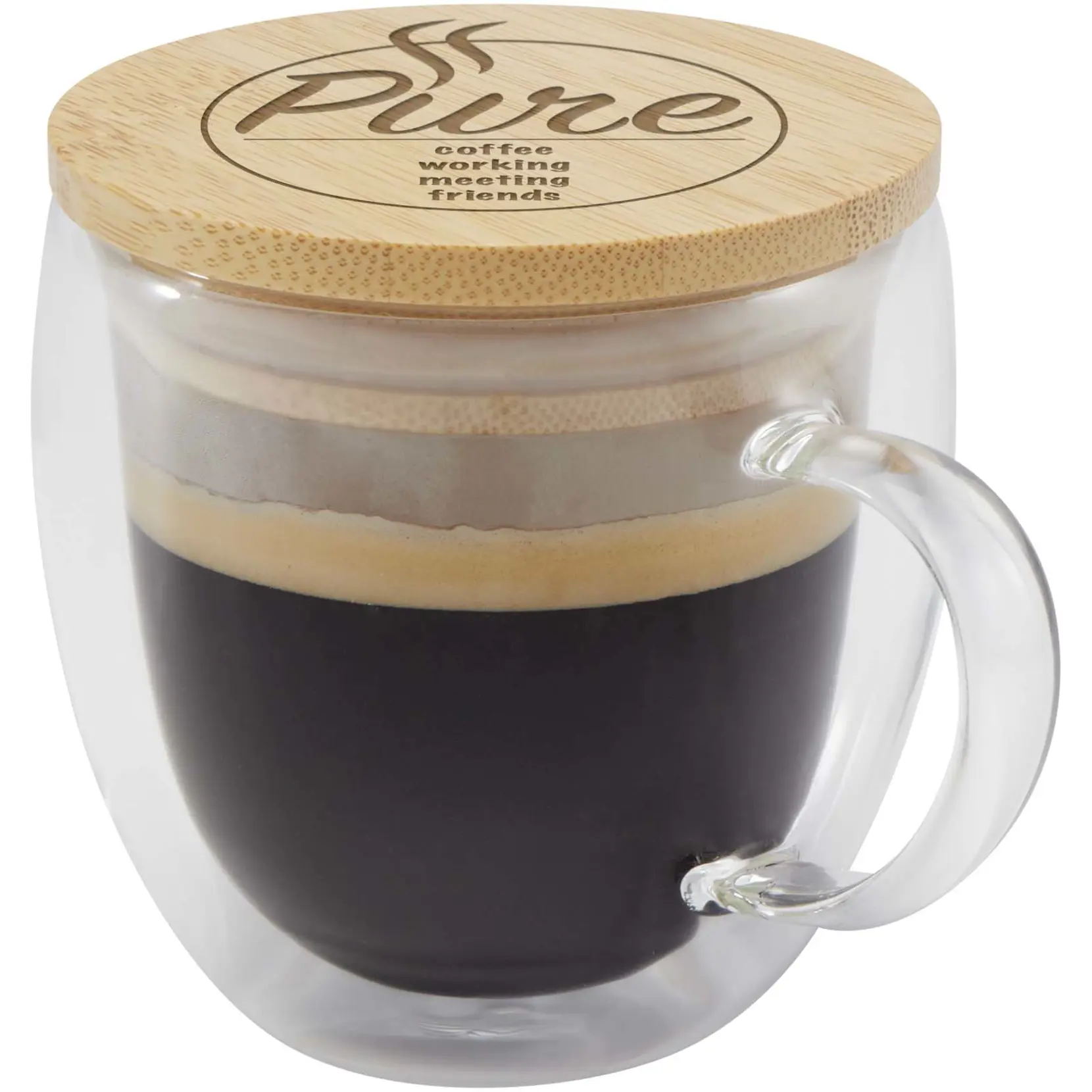Bild på Lenora 250 ml glasmugg med bambulock