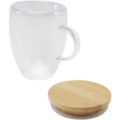 Bild på Leona 350 ml glasmugg med bambulock
