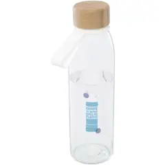 Bild på Porto 500 ml vattenflaska av glas med silikonhandtag och bambulock 
