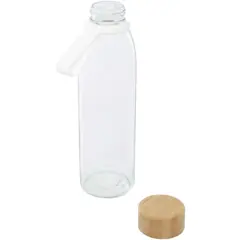 Bild på Porto 500 ml vattenflaska av glas med silikonhandtag och bambulock 