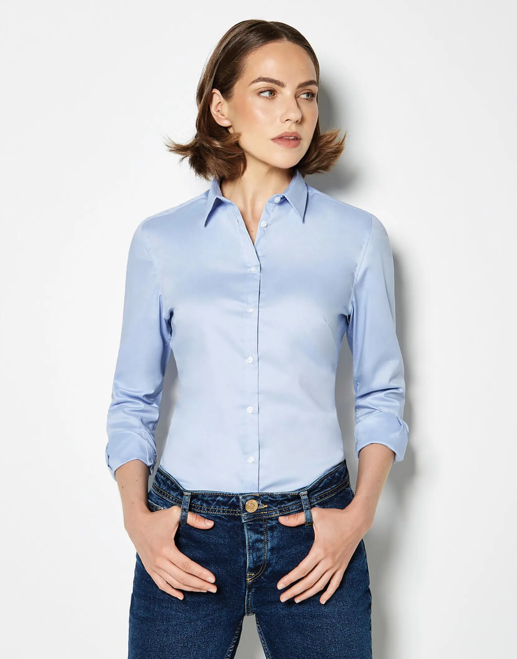 Bild på Women's Tailored Fit Stretch Oxford Shirt LS