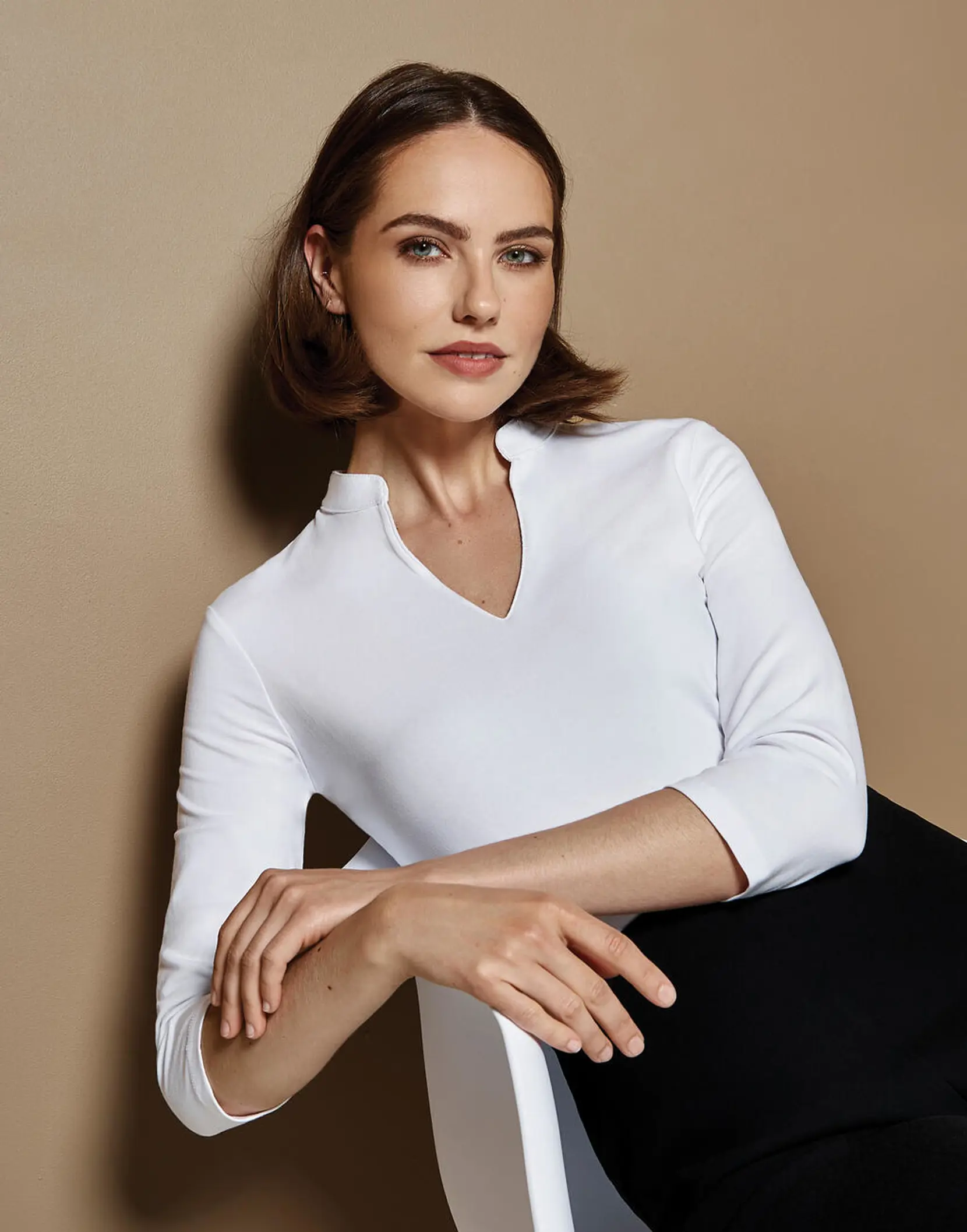 Bild på Regular Fit Mandarin Collar Top