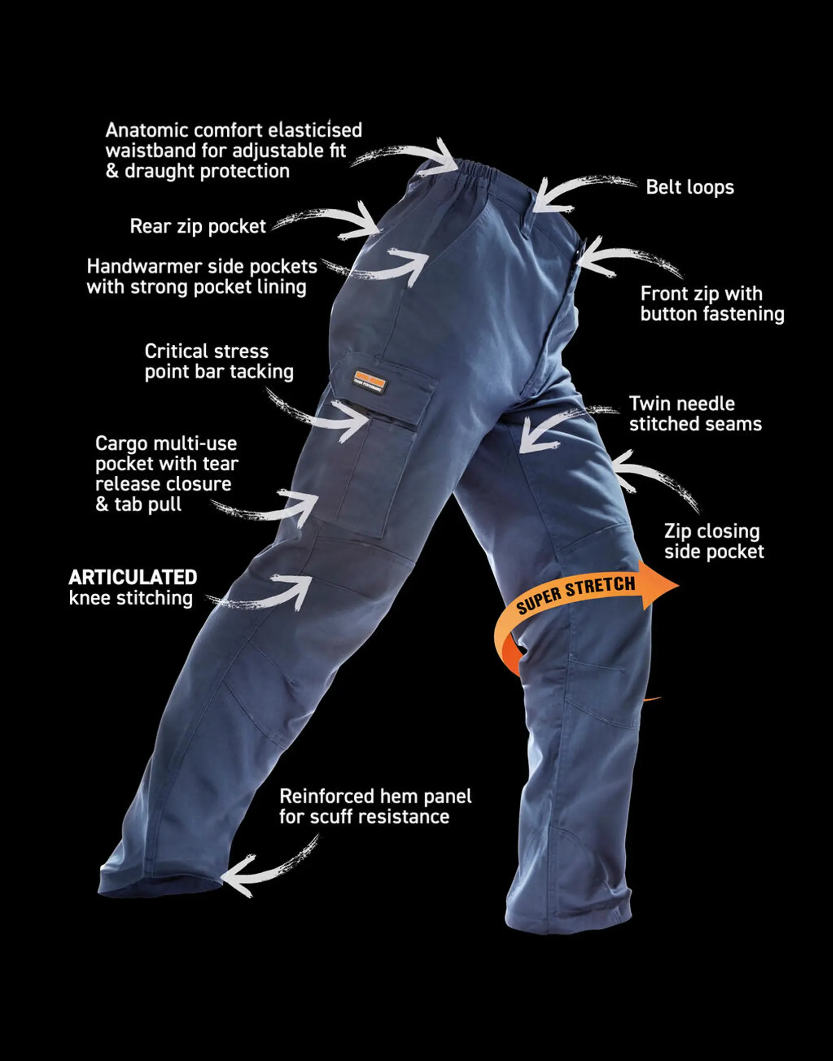 Bild på Work Guard Stretch Trousers Reg
