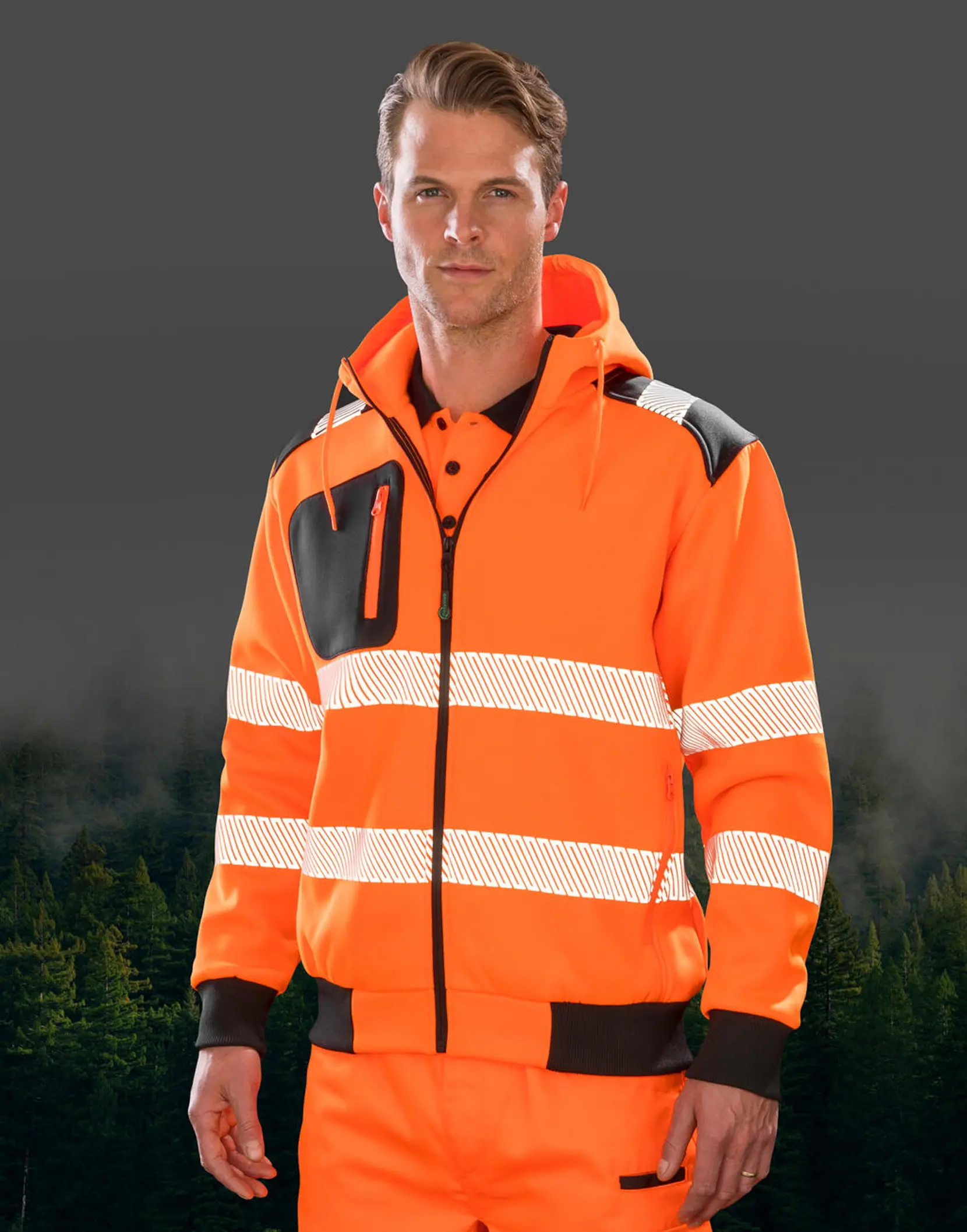 Bild på Recycled Robust Zipped Safety Hoody