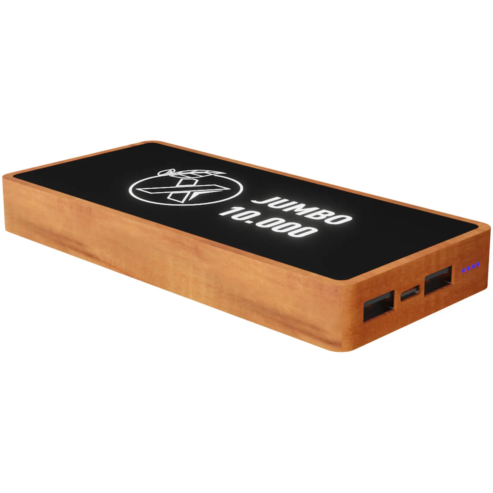 Bild på SCX.design P46 powerbank av trä på 10 000 mAh för trådlös laddning