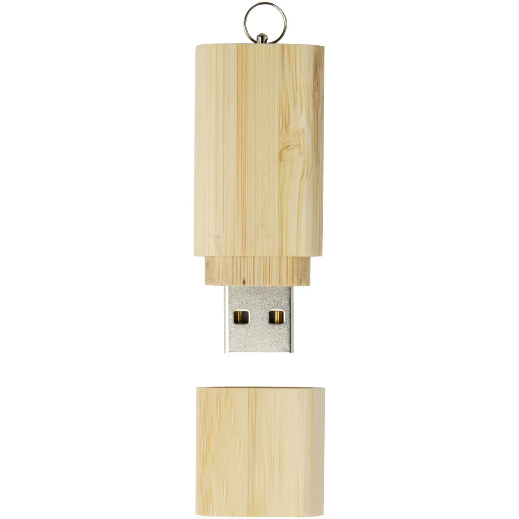 Bild på USB-minne 2.0 i bambu med nyckelring