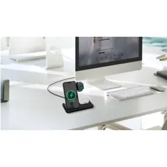 Bild på SCX.design W28 3-i-1 trådlös laddningsbas med telefonställ