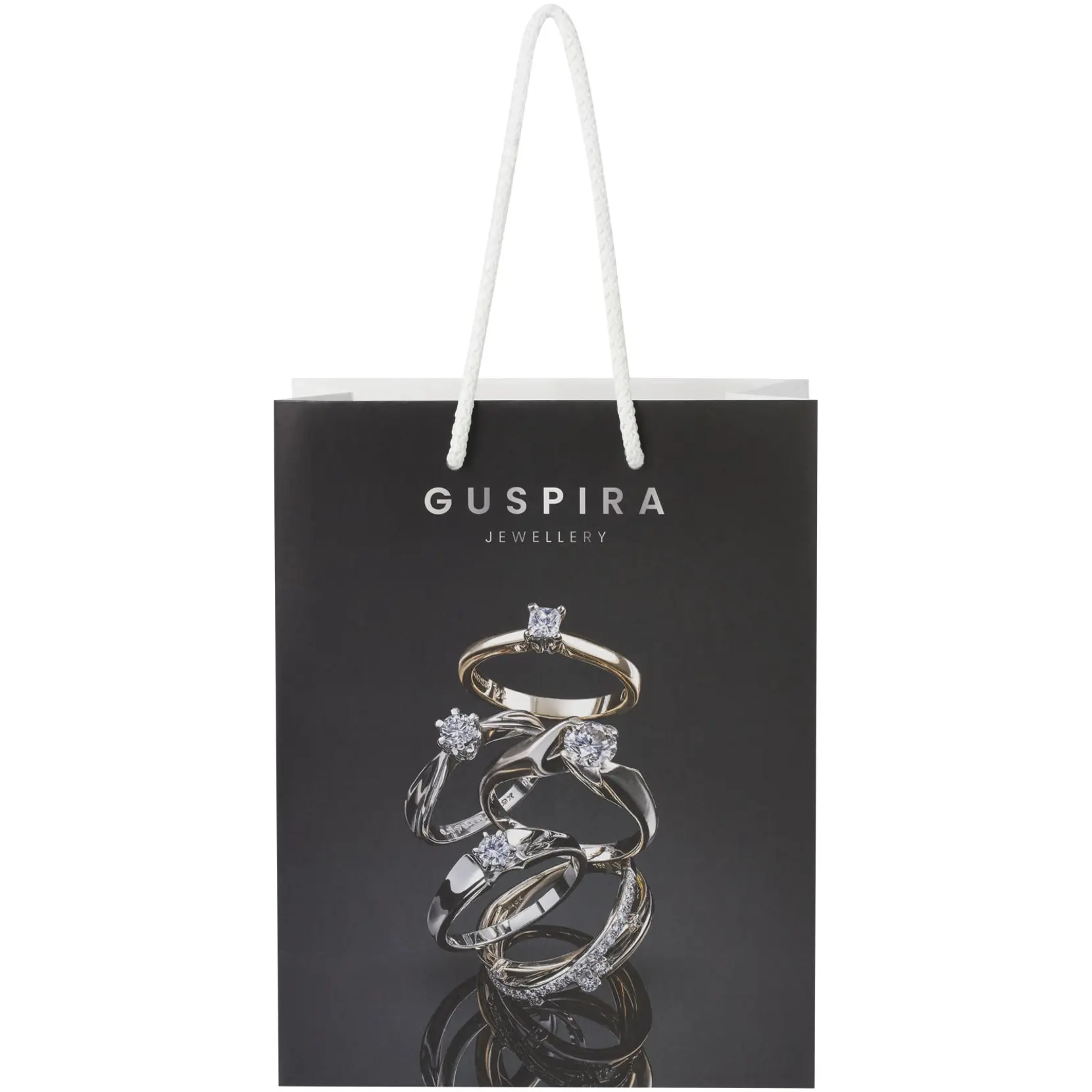 Bild på Handgjord 170 g/m2 påse i integra-papper med plasthandtag – medium