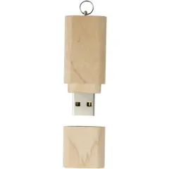 Bild på USB-minne 2.0 i trä med nyckelring 