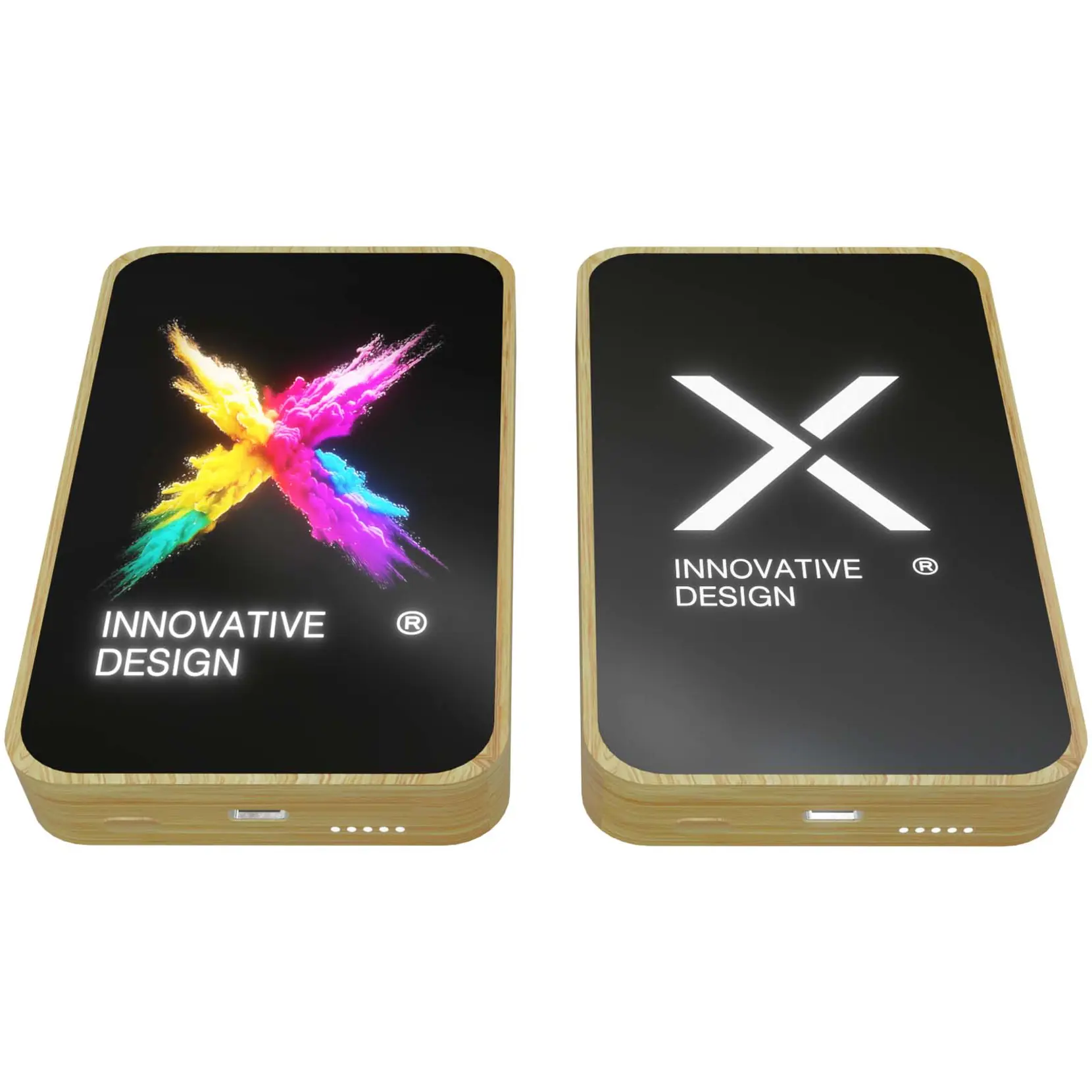 Bild på SCX.design P26 15W 5 000 mAh MagSafe powerbank av trä