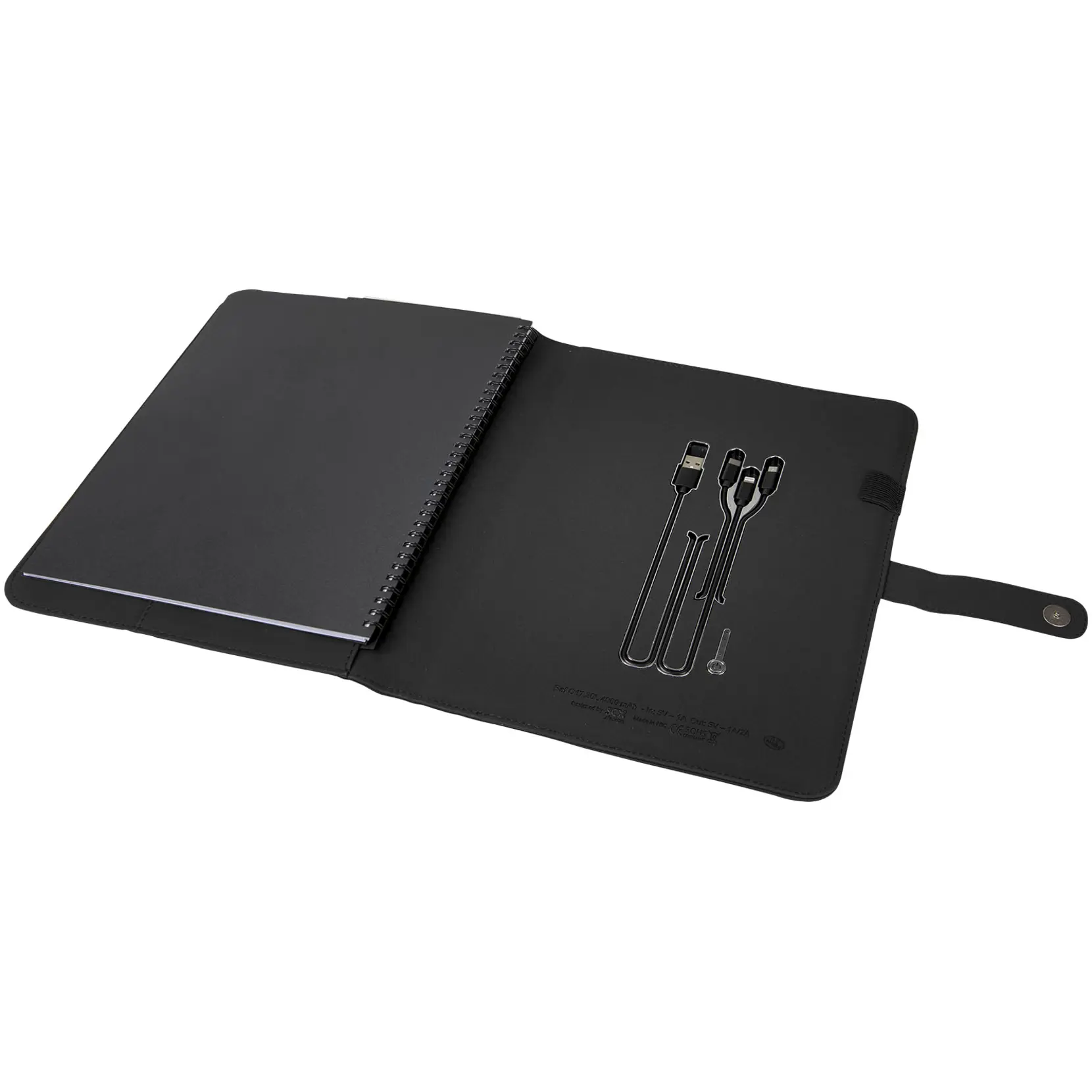 Bild på SCX.design O17 light-up A4-anteckningsbok med powerbank