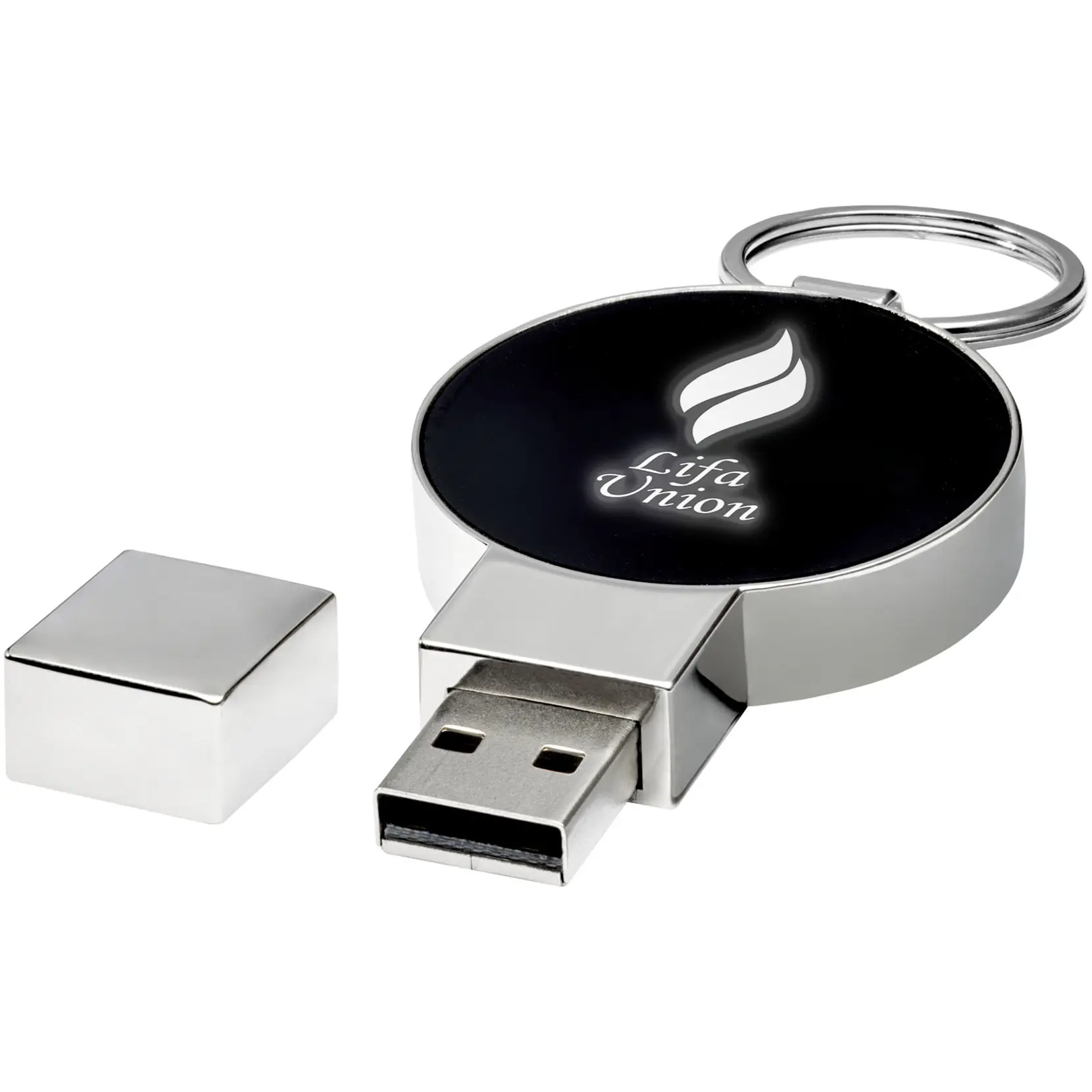 Bild på Rund USB som tänds