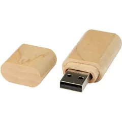 Bild på USB-minne 2.0 i trä med nyckelring 