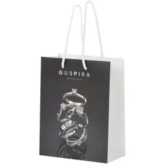 Bild på Handgjord 170 g/m2 påse i integra-papper med plasthandtag – medium