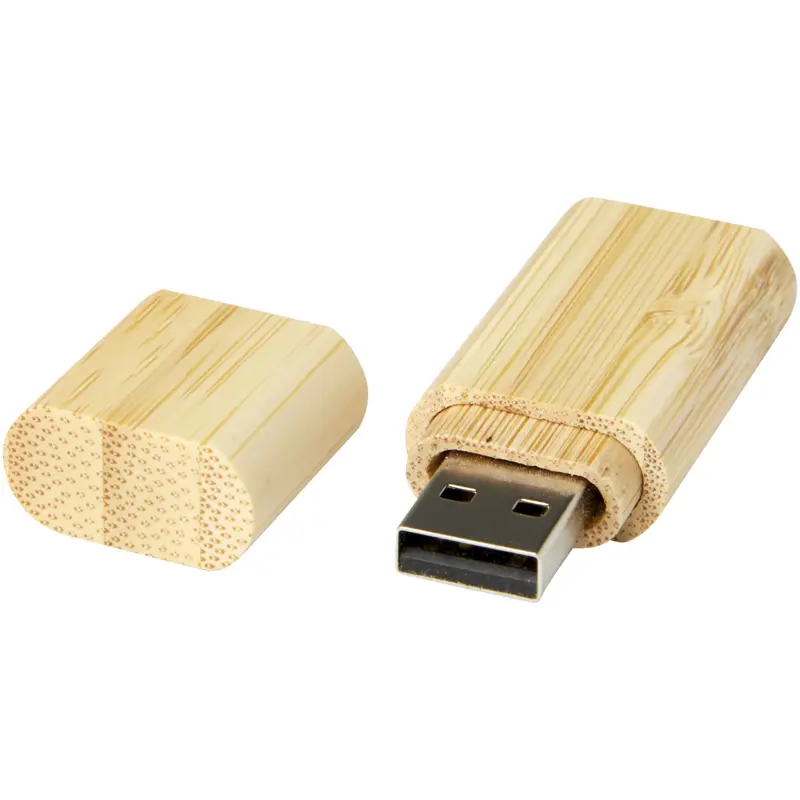 Bild på USB-minne 2.0 i bambu med nyckelring