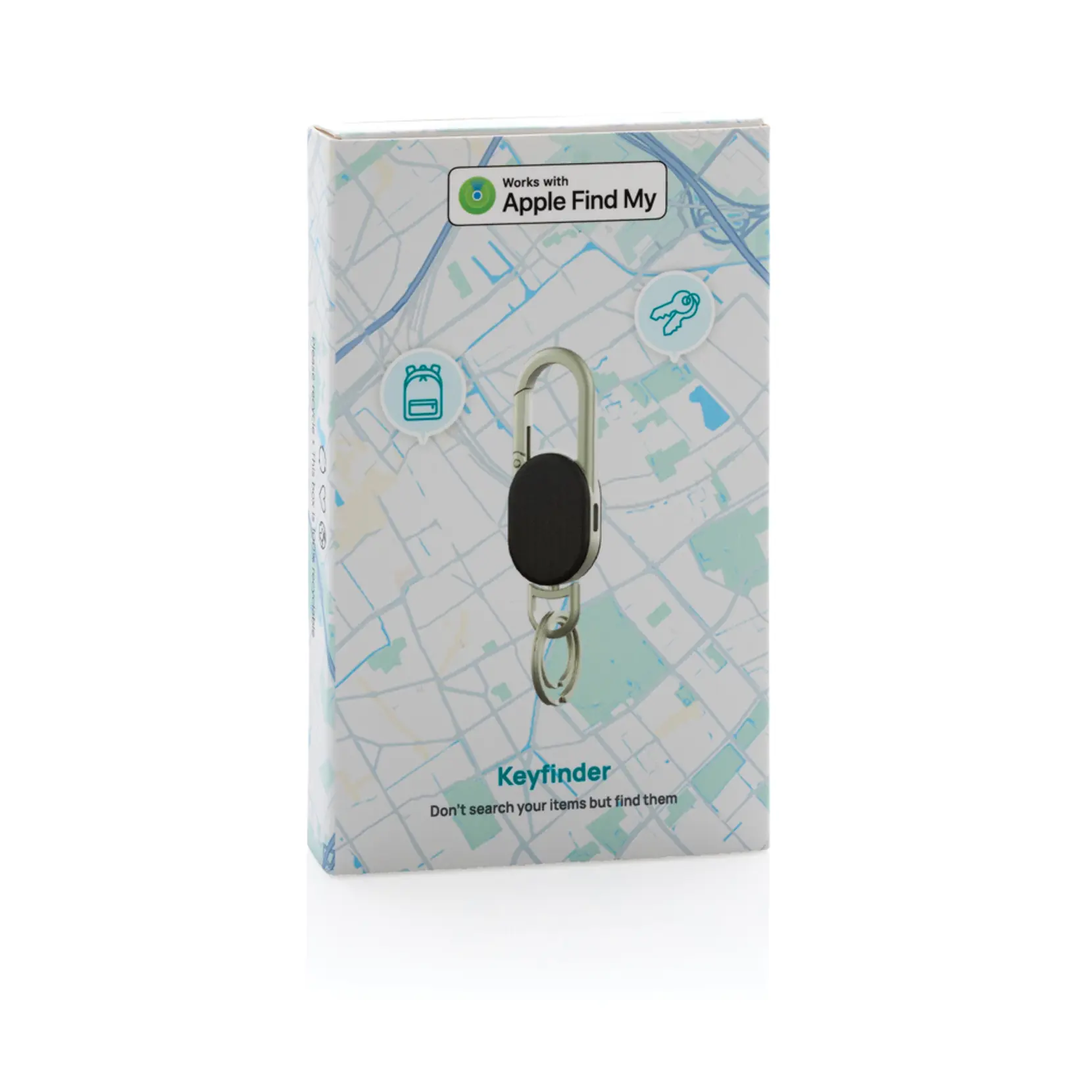 Bild på Keyfinder-nyckelring , kan spåras världen runt och med USB C
