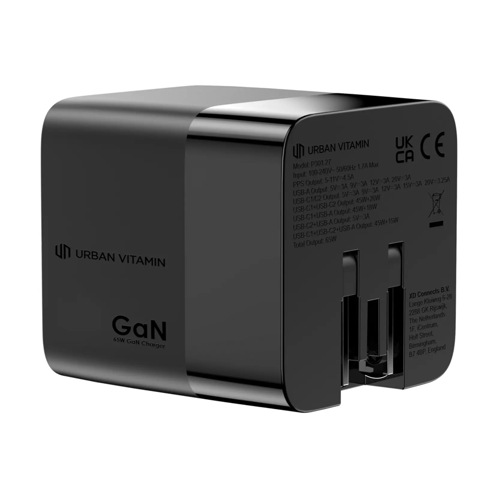Bild på Urban Vitamin Mendocino 65W GaN-laddare med utdragbar kabel